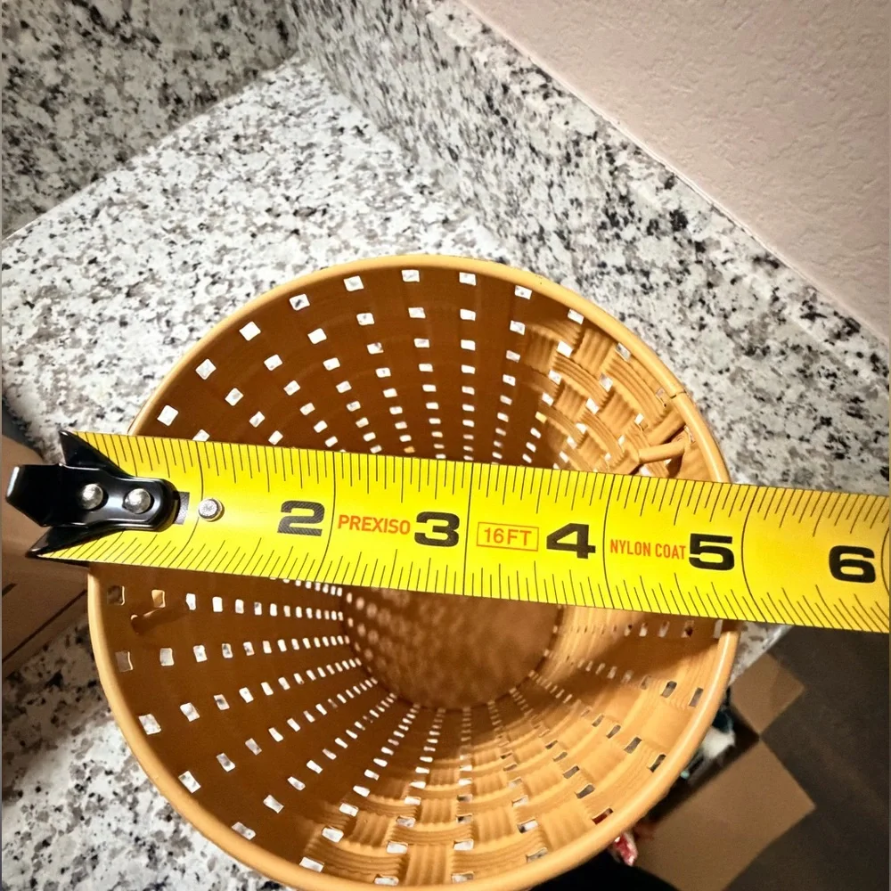 Ashland Woven Metal Baskets in Mustard Yellow and Slate Blue